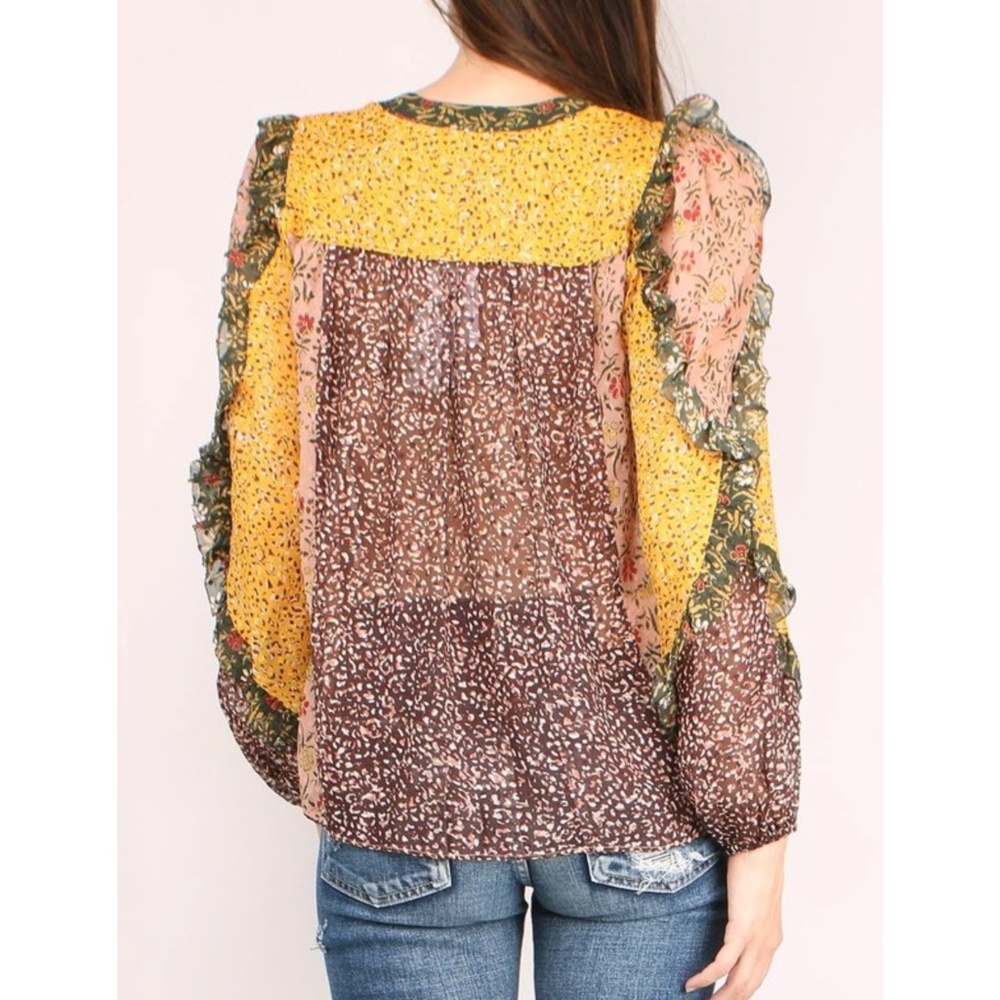 Ulla Johnson Floral Patchwork Blouse Multicolor F… - image 2
